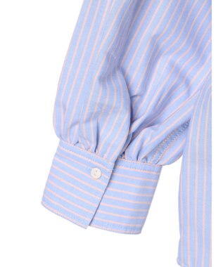 Green Parks ストライプレースアップシャツ Stripe