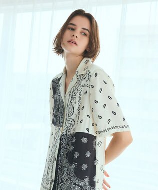 GRACE CONTINENTAL バンダナプリントシャツドレス キナリ
