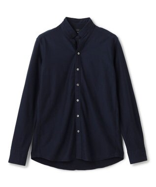 JOSEPH HOMME ツイルネルジャージー　ウイングカラーシャツ ネイビー系