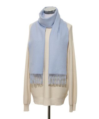 MOONBAT 【洗えるカシミヤ】FURLA カシミヤ100%無地マフラー／幅30cm サックスブルー