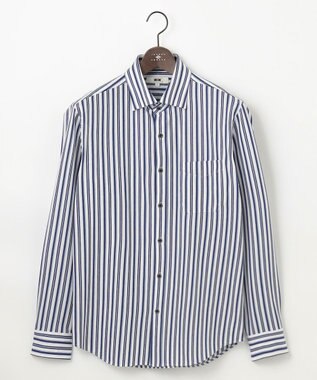 JOSEPH ABBOUD 【ストレッチ・イージーケア】ジャージーストライプシャツ サックスブルー系1