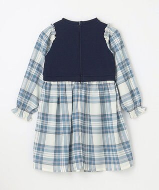 組曲 KIDS 【110-140㎝】ダブルフェイスドッキング ワンピース マローブルー系