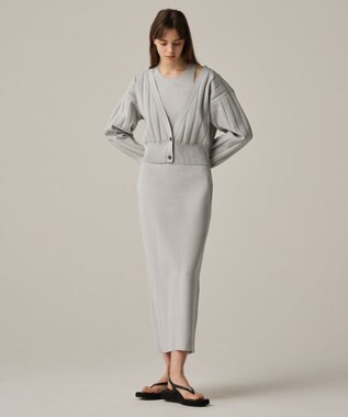 uncrave 【手洗い可】ドライタッチ ニット アメスリ バックオープン ワンピース（uncrave WHITE）