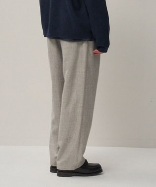 ATON LINEN WOOL TWILL | ルーズフィットパンツ - UNISEX LIGHT GRAY