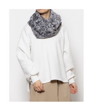 UNBILLION カシュネ cache nez / アニマル柄フェイクファースヌード GY