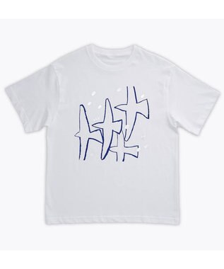 nitorito 【UNISEX】tori Tシャツ blue×(Silver箔プリント)