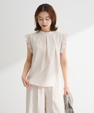 Green Parks ・ＥＬＥＮＣＡＲＥ　ＤＵＥ　リネンライクフリルブラウス Ivory