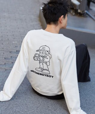 WEGO 【ユニセックス着用ITEM】THEBOYエルボーパッチクルーネックPO ホワイト