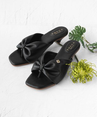 TOCCA CUSHION RIBBON SANDALS サンダル ブラック系