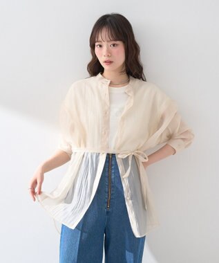 earth music&ecology 【接触冷感/洗濯機可】Ｈａｕｔｓ－ｄｅ－ＦｒａｎｃｅフレンチＴ Off White