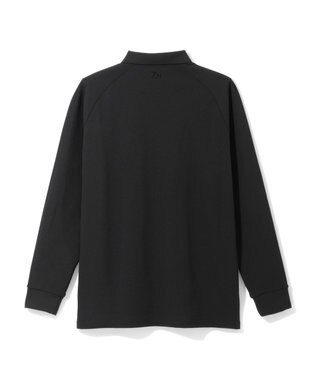 ZERO HALLIBURTON 【吸汗速乾・UVケア】鹿の子 ポロロングシャツ ZHG-A4A 1b 82851 ゴルフウェア ブラック