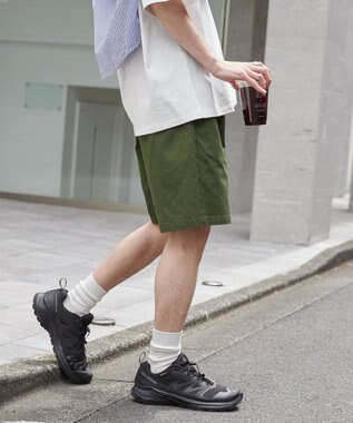 WEGO 【ユニセックス着用ITEM/ウエストゴム】リラックスイージーショーツ オリーブ