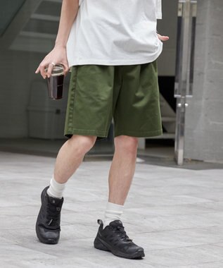 WEGO 【ユニセックス着用ITEM/ウエストゴム】リラックスイージーショーツ オリーブ