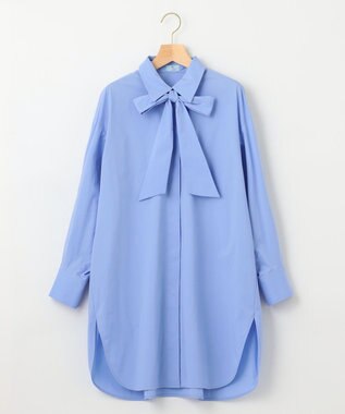 組曲 コンパクトシャーティングオーバー シャツ サックスブルー系