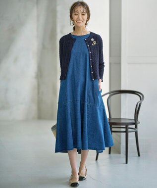 組曲 【WEB限定】CHAI ケーブルニットカーディガン ネイビー系