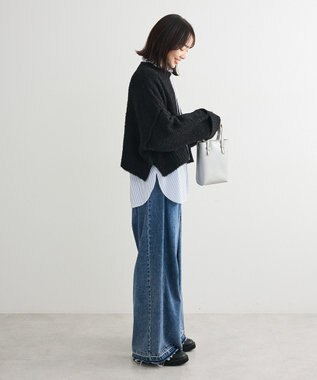 Green Parks ・Ｐｅｔｉｔ　Ｆｌｅｕｒ　ブークレワイドニット Black