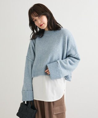 Green Parks ・Ｐｅｔｉｔ　Ｆｌｅｕｒ　ブークレワイドニット Blue