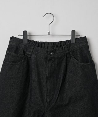 WEGO 【ウエストゴム/手洗い可】デニムバギーショーツ ブラック