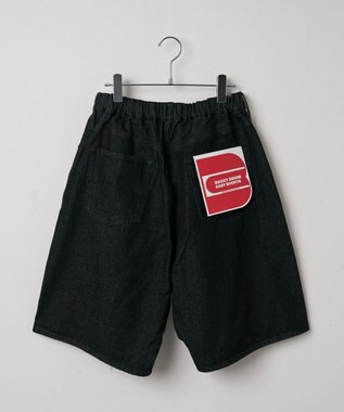 WEGO 【ウエストゴム/手洗い可】デニムバギーショーツ ブラック