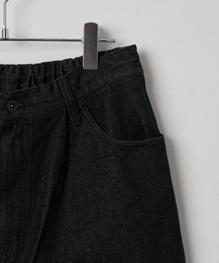 WEGO 【ウエストゴム/手洗い可】デニムバギーショーツ ブラック