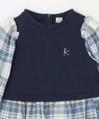 組曲 KIDS 【110-140㎝】ダブルフェイスドッキング ワンピース マローブルー系