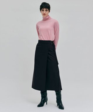 BEIGE， 【洗える】POMPE / ウールカシミヤタートルネックニット Pink×Bordeaux