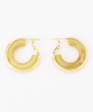 ANY 【WEB限定】マーブルリングピアス（両耳用） ライムイエロー