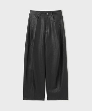 GRACE CONTINENTAL クラッシュレザーエッグパンツ ブラック