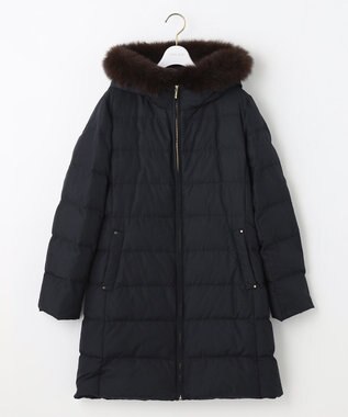 ANY SIS 【撥水】エコファイバーミックス ロング ダウン ネイビー