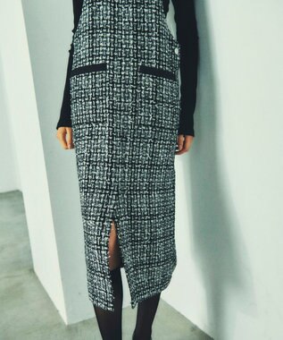GRACE CONTINENTAL ミディツイードジャンパースカート バイカラー