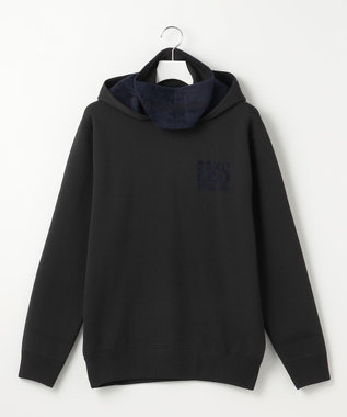  【MEN】【ウォッシャブル】スヌード付き 裏モールパーカー ニット