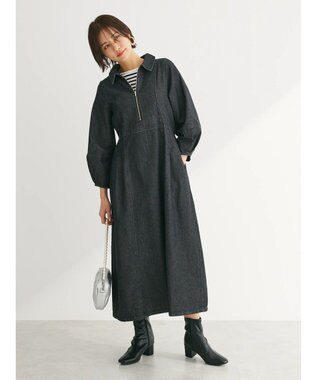 Green Parks ・ＥＬＥＮＣＡＲＥ　ＤＵＥ　デニムハーフＺＩＰワンピース Black