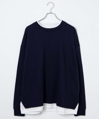 WEGO フェイクレイヤードプルオーバー ネイビー