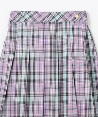 ANY KIDS ラメチェックプリーツスカパン ラベンダー系