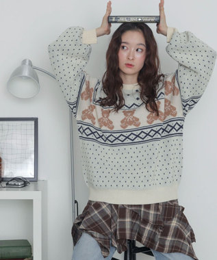 WEGO ノルディックベアニットプルーバー