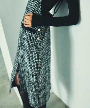 GRACE CONTINENTAL ミディツイードジャンパースカート バイカラー