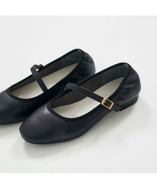 ing アシンメトリーメリージェーンパンプス ブラック