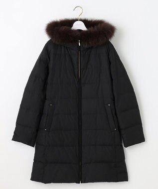 ANY SIS 【撥水】エコファイバーミックス ロング ダウン ブラック