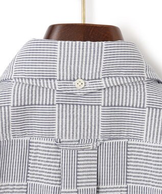 J.PRESS MEN 【クールマックス】パッチワークサッカー プルオーバー ネイビー系9