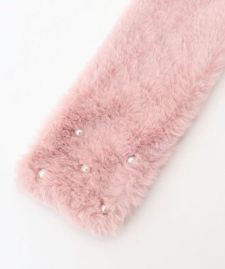 ANY KIDS パール×リボンファーマフラー ピンク