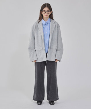 WEGO 【ユニセックス着用ITEM/MLサイズ展開】ボンディングスウェットテーラードジャケット 杢グレー
