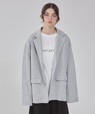 WEGO 【ユニセックス着用ITEM/MLサイズ展開】ボンディングスウェットテーラードジャケット 杢グレー