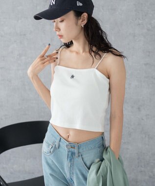 WEGO 【カップ付き/SMサイズ展開】nachumoreショートワンポイントキャミ オフホワイト