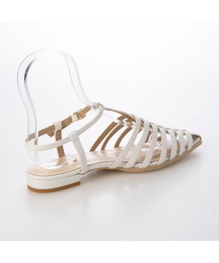MODE ET JACOMO <carino>ポインテッドトゥグルカサンダル ホワイト