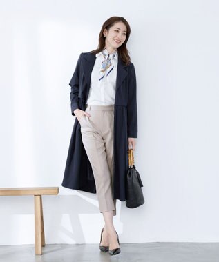 Tiaclasse 【洗える】スリットテーパードパンツ グレージュ