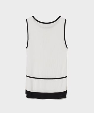 GRACE CONTINENTAL ラインニットノースリーブ ホワイト