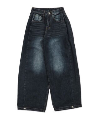 WEGO ブラストワイドデニム デニム濃色