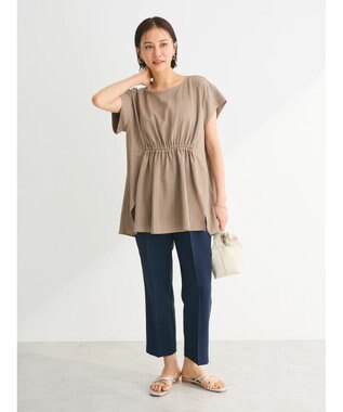 Green Parks 変形ストライプジャガードチュニック Mocha