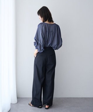 YECCA VECCA ホイップスリーブブラウス Navy