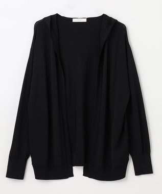 ANY L 【接触冷感/UVケア/アンチピリング】フーディーカーディガン ブラック